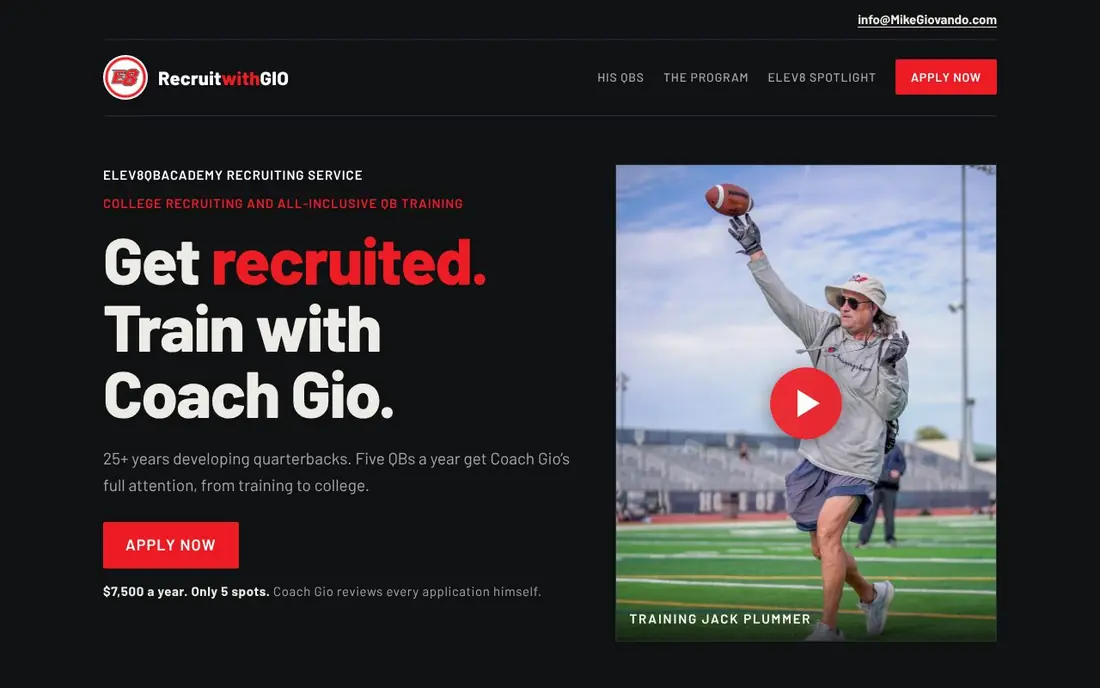 Recruit with GIO website on a laptop